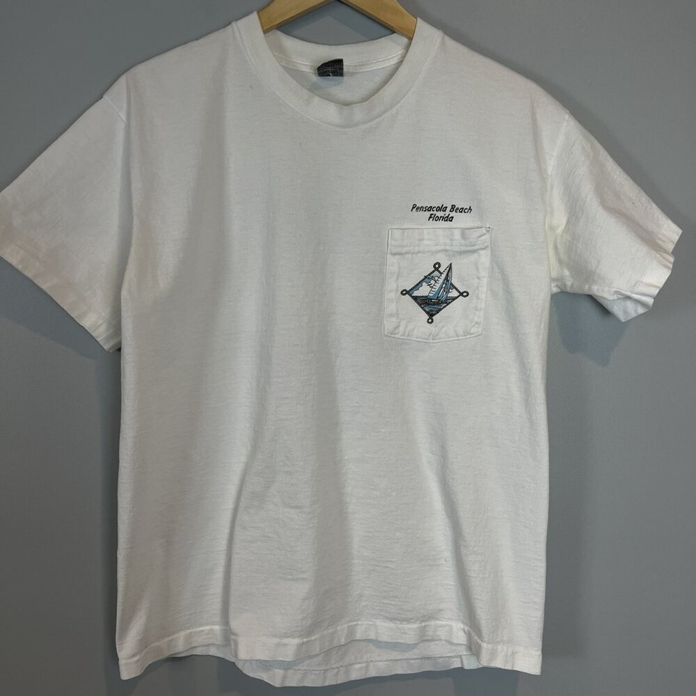 Pensacola Florida Souvenir T Shirt Single Stitch Size Large Vintage Distressed - Picture 2 of 11